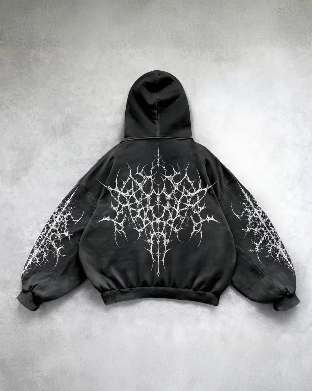 Demon Scar White Black Oversized Streetwear Hoodie – Offday