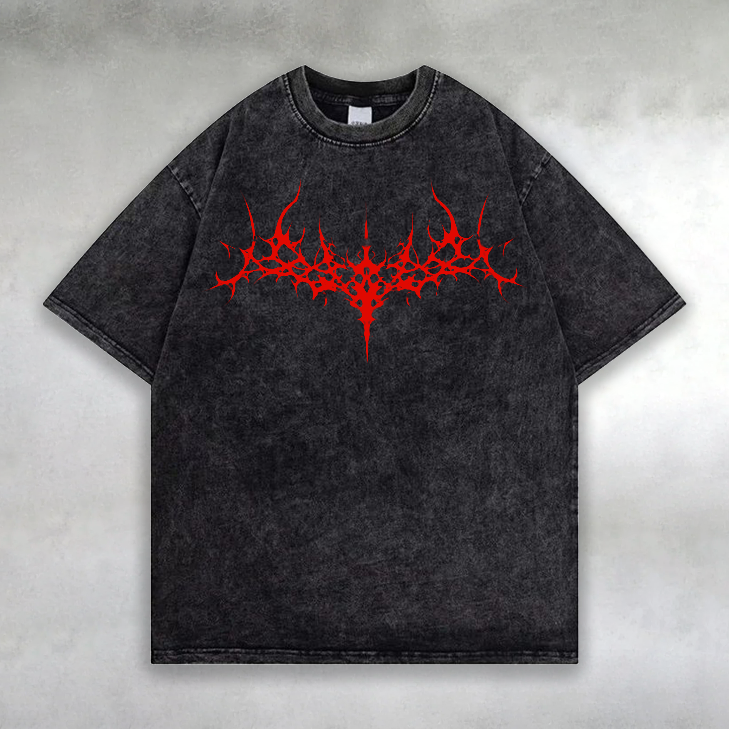 Demon Scar Red Graphic Oversized T-Shirt - Offday