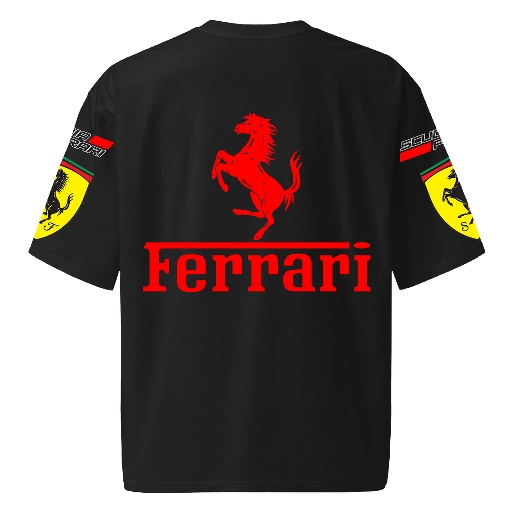 Ferrari Racing Team T-Shirt – Premium Black F1 Motorsport Tee | Scuderia Ferrari x Puma Style | Car Enthusiast Streetwear