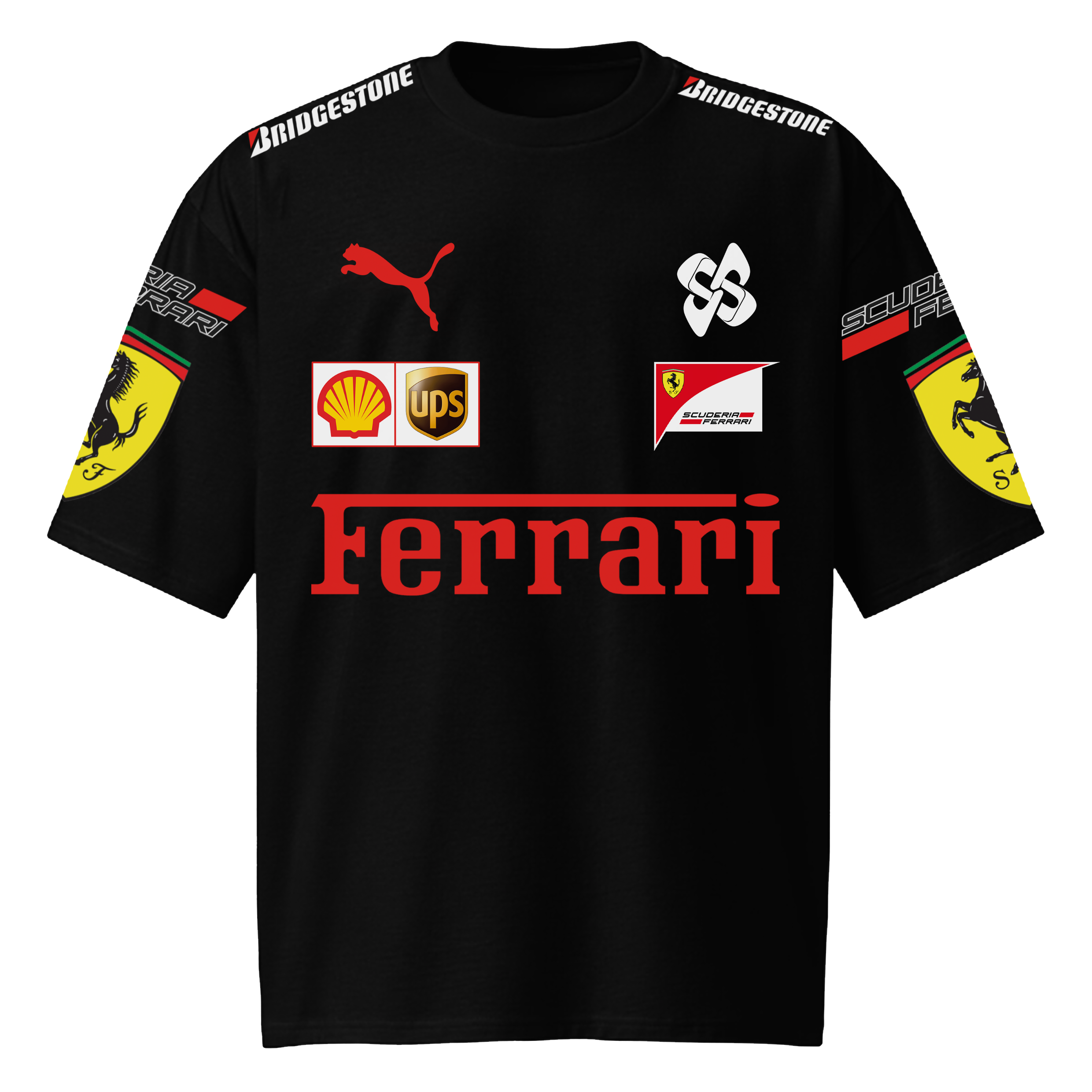 Ferrari Racing Team T-Shirt – Premium Black F1 Motorsport Tee | Scuderia Ferrari x Puma Style | Car Enthusiast Streetwear
