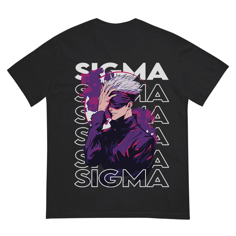 Sigma Oversized Black T-Shirt – Anime Streetwear Graphic